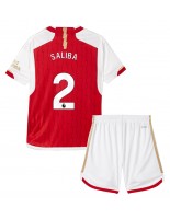 Arsenal William Saliba #2 Domácí dres pro děti 2023-24 Krátký Rukáv (+ trenýrky)